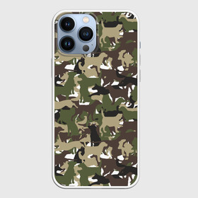 Чехол для iPhone 13 Pro Max с принтом Камуфляж из Собак (Camouflage) ,  |  | Тематика изображения на принте: animal | camouflage | dog | military camouflage | барбос | бобик | военный камуфляж | год собаки | друг человека | животное | зверь | ищейка | камуфляж | кинолог | кость | лайка | милитари | охотничий камуфляж | пёс