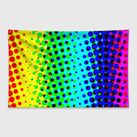 Флаг-баннер с принтом Цветная кислота , 100% полиэстер | размер 67 х 109 см, плотность ткани — 95 г/м2; по краям флага есть четыре люверса для крепления | абстракция | круги | радуга | цветной | яркий