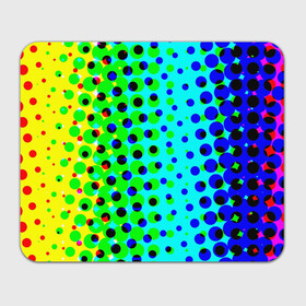 Прямоугольный коврик для мышки с принтом Цветная кислота , натуральный каучук | размер 230 х 185 мм; запечатка лицевой стороны | абстракция | круги | радуга | цветной | яркий