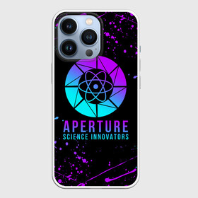 Чехол для iPhone 13 Pro с принтом PORTAL NEON   ПОРТАЛ НЕОН ,  |  | Тематика изображения на принте: aperture laboratories | glados | half life | neon | portal | portal 2 | valve | гладос | неон | портал | портал 2 | халф лайф | челл