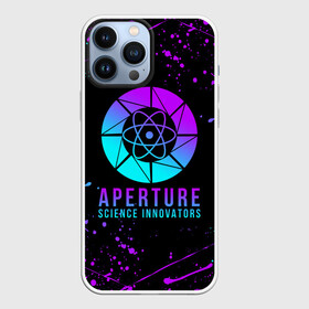 Чехол для iPhone 13 Pro Max с принтом PORTAL NEON   ПОРТАЛ НЕОН ,  |  | Тематика изображения на принте: aperture laboratories | glados | half life | neon | portal | portal 2 | valve | гладос | неон | портал | портал 2 | халф лайф | челл