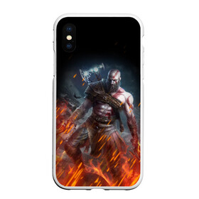 Чехол для iPhone XS Max матовый с принтом КРАТОС В ОГНЕ | GOD OF WAR (НА СПИНЕ) , Силикон | Область печати: задняя сторона чехла, без боковых панелей | ascension | betrayal | chains of olympus | cratos | ghost of sparta | god of war | hack and slash | kratos | logo | ragnarok | rune | war | атрей | бог войны | война | год ов вар | год оф вар | игра | иероглифы | кратос | лого | логотип | рагнарёк | руны 