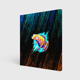 Холст квадратный с принтом Жаба цветная абстрактная , 100% ПВХ |  | Тематика изображения на принте: болото | жабы | ква | лягушка | неон