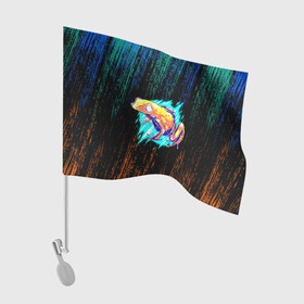 Флаг для автомобиля с принтом Жаба цветная абстрактная , 100% полиэстер | Размер: 30*21 см | болото | жабы | ква | лягушка | неон