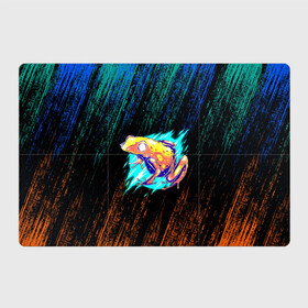 Магнитный плакат 3Х2 с принтом Жаба цветная абстрактная , Полимерный материал с магнитным слоем | 6 деталей размером 9*9 см | Тематика изображения на принте: болото | жабы | ква | лягушка | неон