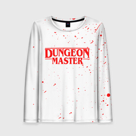 Женский лонгслив 3D с принтом DUNGEON MASTER BLOOD ГАЧИМУЧИ БЕЛЫЙ , 100% полиэстер | длинные рукава, круглый вырез горловины, полуприлегающий силуэт | aniki | billy | boss | boy | bucks | dark | deep | door | dungeon | fantasy | gachi | gachimuchi | gym | hundred | master | muchi | next | stranger | the | things | three | van | wee | билли | ван | гачи | гачимучи | дела | мучи | 