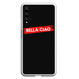 Чехол для Honor 20 с принтом BELLA CIAO (БУМАЖНЫЙ ДОМ) , Силикон | Область печати: задняя сторона чехла, без боковых панелей | Тематика изображения на принте: bella | bells | casa | ciao | de | el | jingle | la | moscow | netflix | papel | professor | resistencia | tokio | viva | бумажный | дом | профессор