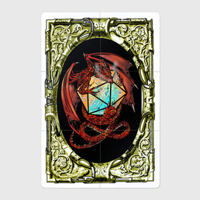 Магнитный плакат 2Х3 с принтом Дракон и D20 , Полимерный материал с магнитным слоем | 6 деталей размером 9*9 см | d20 | dd | dragon | dungeons and dragons | дракон | патфайндер | подземелья и драконы