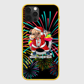 Чехол для iPhone 12 Pro с принтом Merry Christmas Mops Dabbing. , силикон | область печати: задняя сторона чехла, без боковых панелей | 2022 | dabbing | happy new year | merry christmas | mops dabbing | год тигра | зима близко | нг | новогодний | новый год | новый год 2022 | рождество | салют | символ 2022 года | собака