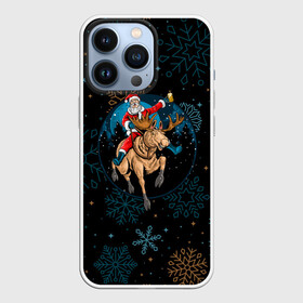 Чехол для iPhone 13 Pro с принтом Олень и Santa. ,  |  | 2022 | happy new year | merry christmas | rdnewyear22 | santa | год тигра | зима близко | нг | новогодний | новый год | новый год 2022 | олень | рождество | санта | символ 2022 года | снежинки