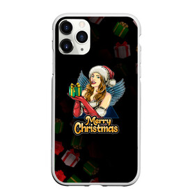 Чехол для iPhone 11 Pro матовый с принтом Merry Christmas Снегурочка с подарком. , Силикон |  | 2022 | happy new year | merry christmas | год тигра | зима близко | нг | новогодний | новый год | новый год 2022 | подарки | праздник | рождество | символ 2022 года | снегурочка | снежинки