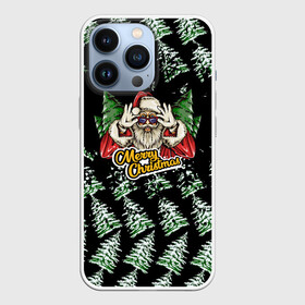 Чехол для iPhone 13 Pro с принтом Merry Christmas Santa с Ёлками. ,  |  | 2022 | happy new year | merry christmas | santa | год тигра | зима близко | нг | новогодний | новый год | новый год 2022 | рождество | санта | символ 2022 года