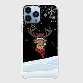 Чехол для iPhone 13 Pro Max с принтом Новогодний олень в зимнем шарфе ,  |  | 2022 | happy new year | merry christmas | год тигра | зима близко | нг | новогодний | новый год | новый год 2022 | олень | рождество | символ 2022 года | снег | снежинки