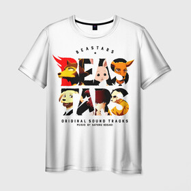 Мужская футболка 3D с принтом Логотип Beastars , 100% полиэфир | прямой крой, круглый вырез горловины, длина до линии бедер | anime | beastars | legosi | manga | regoshi | wolf | аниме | бастерс | беастарс | биастарс | бистар | брови | волк | выдающиеся звери | дегоси | животные | киби | кью | легом | легоси | легоши | мальчикволк | манга