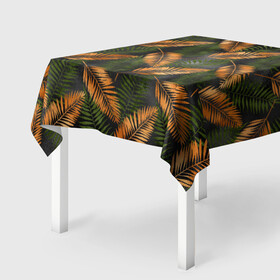 Скатерть 3D с принтом Африканские листья , 100% полиэстер (ткань не мнется и не растягивается) | Размер: 150*150 см | Тематика изображения на принте: африка | листья | паттерн | тропики | цветы