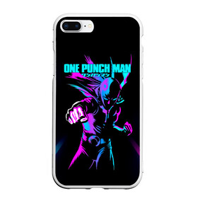 Чехол для iPhone 7Plus/8 Plus матовый с принтом Неоновый Сайтама One Punch-Man , Силикон | Область печати: задняя сторона чехла, без боковых панелей | hagemanto | one punch man | one punchman | onepunchman | saitama | sensei | аниме | ван панч мен | ванпанчмен | лысый плащ | манга | сайтама | сильнейший человек | учитель | человек одинудар | человек одного удара