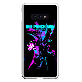 Чехол для Samsung S10E с принтом Неоновый Сайтама One Punch-Man , Силикон | Область печати: задняя сторона чехла, без боковых панелей | hagemanto | one punch man | one punchman | onepunchman | saitama | sensei | аниме | ван панч мен | ванпанчмен | лысый плащ | манга | сайтама | сильнейший человек | учитель | человек одинудар | человек одного удара