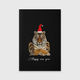 Обложка для паспорта матовая кожа с принтом Новогодний тигр.. , натуральная матовая кожа | размер 19,3 х 13,7 см; прозрачные пластиковые крепления | happy new year | в топе | в тренде | год тигра | новый год | подарок | подарок на новый год | популярное | с новым годом | тигр