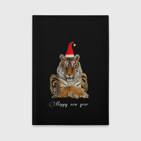 Обложка для автодокументов с принтом Новогодний тигр.. , натуральная кожа |  размер 19,9*13 см; внутри 4 больших “конверта” для документов и один маленький отдел — туда идеально встанут права | happy new year | в топе | в тренде | год тигра | новый год | подарок | подарок на новый год | популярное | с новым годом | тигр