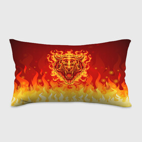 Подушка 3D антистресс с принтом Огненный тигр в пламени , наволочка — 100% полиэстер, наполнитель — вспененный полистирол | состоит из подушки и наволочки на молнии | огонь | пламя | символ года | тигр | хищник