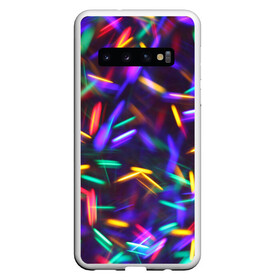 Чехол для Samsung Galaxy S10 с принтом Новогодние Фонарики , Силикон | Область печати: задняя сторона чехла, без боковых панелей | абстракция | неон | новогоднее настроение | новогодние фонарики | новый год