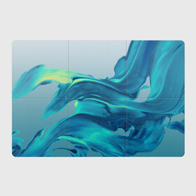Магнитный плакат 3Х2 с принтом Акварельные Мазки , Полимерный материал с магнитным слоем | 6 деталей размером 9*9 см | абстракция | акварель | акварельные волны | волны | рисунок