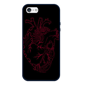 Чехол для iPhone 5/5S матовый с принтом Сердце лезвия , Силикон | Область печати: задняя сторона чехла, без боковых панелей | алые лезвия | алые узоры | алые шипы | вены | красные вены | красные лезвия | красные шипы | лезвие | лезвия | острое | сердце | сердце с шипами | шипы