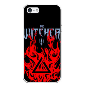 Чехол для iPhone 5/5S матовый с принтом THE WITCHER 3 ВЕДЬМАК 3 FIRE ОГОНЬ , Силикон | Область печати: задняя сторона чехла, без боковых панелей | geralt | the witcher | the witcher wild hunt | witcher | wolf | аард | аксий | белый волк | ведьмак | ведьмак 3 | волк | геральт | игни | ирден | йенифер | каер морхен | квен | охотник | трисс | цири | школа волка