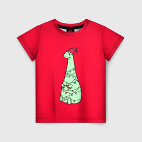 Детская футболка 3D с принтом ДИНОЗАВРИК  2022 , 100% гипоаллергенный полиэфир | прямой крой, круглый вырез горловины, длина до линии бедер, чуть спущенное плечо, ткань немного тянется | 2021 | 2022 | динозаврик | динозаврики | динозавры | для друга | для подруги | дракон | дракончик | монст | монстры | новый год | подарок | рекомендации