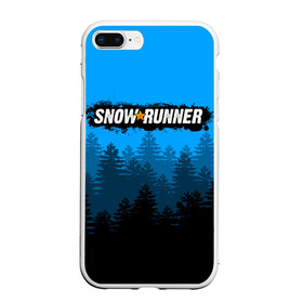 Чехол для iPhone 7Plus/8 Plus матовый с принтом SNOWRUNNER СНОУРАННЕР ЛЕС , Силикон | Область печати: задняя сторона чехла, без боковых панелей | Тематика изображения на принте: game | snow runner | snowrunner | грузовик | дальнобойщик | игра | симулятор | сноу раннер | сноураннер