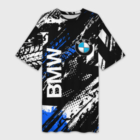 Платье-футболка 3D с принтом BMW следы от шин. ,  |  | bmw | bmw performance | m | motorsport | performance | бмв | моторспорт | следы о  шин