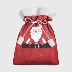 Подарочный 3D мешок с принтом Санта Клаус со  снежинками. , 100% полиэстер | Размер: 29*39 см | Тематика изображения на принте: 2022 | happy new year | merry christmas | santa | год тигра | зима близко | нг | новогодний | новый год | новый год 2022 | рождество | санта | снежинки