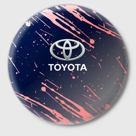 Значок с принтом Toyota градиент ,  металл | круглая форма, металлическая застежка в виде булавки | auto | sport | toyota | авто | автомобиль | бренд | спорт | тойота
