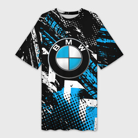 Платье-футболка 3D с принтом Следы от шин BMW ,  |  | bmw | bmw performance | m | motorsport | performance | бмв | моторспорт