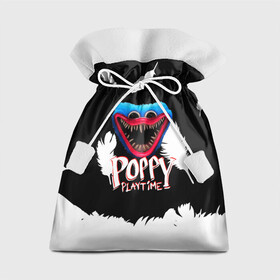 Подарочный 3D мешок с принтом Poppy Playtime Перья. , 100% полиэстер | Размер: 29*39 см | Тематика изображения на принте: poppy playtime | игра | кукла | монстр | плэйтайм | поппи плейтайм | хагги вагги | хоррор