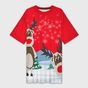 Платье-футболка 3D с принтом Олени с Новым годом ,  |  | 2022 | happy new year | merry christmas | год тигра | зима близко | нг | новогодний | новый год | новый год 2022 | олень | рождество | символ 2022 года | снег | снежинки