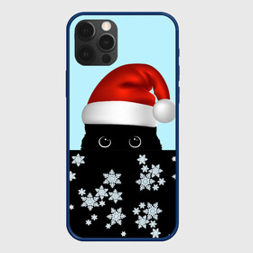 Чехол для iPhone 12 Pro Max с принтом Новогодний Кот со снежинками , Силикон |  | 2022 | happy new year | merry christmas | год тигра | зима близко | кот | нг | новогодний | новогодний кот | новый год | новый год 2022 | рождество | символ 2022 года | снег | снежинки
