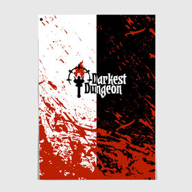 Постер с принтом Darkest Dungeon | DD | Black White Logo , 100% бумага
 | бумага, плотность 150 мг. Матовая, но за счет высокого коэффициента гладкости имеет небольшой блеск и дает на свету блики, но в отличии от глянцевой бумаги не покрыта лаком | colour of madness | crimson court | darkest dungeon | game | logo | roguelike | shieldbreaker | the shieldbreaker | игра | лого | логотип | ролевая игра | темнейшее подземелье