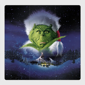 Магнитный плакат 3Х3 с принтом Гринч The Grinch , Полимерный материал с магнитным слоем | 9 деталей размером 9*9 см | grinch | гринч | дед мороз | джим керри | елка | кино | новый год | рождество | санта | снег | снежинка