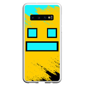 Чехол для Samsung Galaxy S10 с принтом GEOMETRY DASH SMILE БРЫЗГИ КРАСОК , Силикон | Область печати: задняя сторона чехла, без боковых панелей | 2d | arcade | demon | game | geometry dash | levels | meltdown | robtop | smile | аркада | брызги | брызги красок | геометрический тире | демон | краски | раннер | смайлы | уровни | эмоции