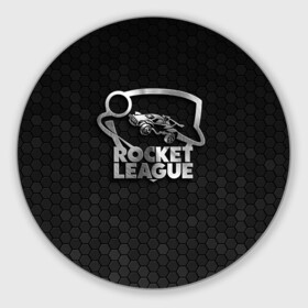 Круглый коврик для мышки с принтом Rocket League Metal Logo , резина и полиэстер | круглая форма, изображение наносится на всю лицевую часть | auto | avto | car | race | rocket league | авто | гонки | машина | рокет лига | тачка
