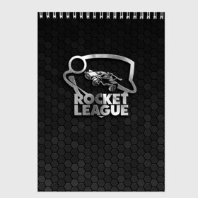 Скетчбук с принтом Rocket League Metal Logo , 100% бумага
 | 48 листов, плотность листов — 100 г/м2, плотность картонной обложки — 250 г/м2. Листы скреплены сверху удобной пружинной спиралью | auto | avto | car | race | rocket league | авто | гонки | машина | рокет лига | тачка