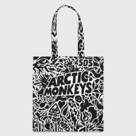 Шоппер 3D с принтом Arctic monkeys Pattern , 100% полиэстер | Плотность: 200 г/м2; Размер: 34×35 см; Высота лямок: 30 см | alternative | arctic monkeys | metall | music | rock | альтернатива | арктик монкейс | арктические обезьяны | металл | музыка | рок