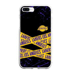 Чехол для iPhone 7Plus/8 Plus матовый с принтом LAKERS LOGO БРЫЗГИ КРАСОК , Силикон | Область печати: задняя сторона чехла, без боковых панелей | america | basketball | kobe bryant | la | la lakers | lakers | lines | los angeles lakers | nba | usa | баскетбол | брызги | брызги красок | кобе брайант | краски | линии | лос анджелес лейкерс | нба | полосы | сша