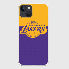 Чехол для iPhone 13 с принтом LAKERS LINE HEXAGON SPORT ,  |  | america | basketball | hexagon | kobe bryant | la | la lakers | lakers | los angeles lakers | nba | usa | баскетбол | гексагон | геометрия | кобе брайант | лос анджелес лейкерс | нба | соты | сша