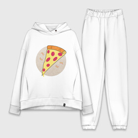 Женский костюм хлопок Oversize с принтом Кусочек пиццы пепперони ,  |  | вкус | вкусно | вкусняшка | горячее | горячо | колбаса | кусок | кусочек | пепперони | пицца | сыр | сырный