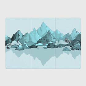 Магнитный плакат 3Х2 с принтом Голубой горный пейзаж с темно-серыми тенями , Полимерный материал с магнитным слоем | 6 деталей размером 9*9 см | голубые горы | горный | горный массив | горный пейзаж | горы | горы в снегу | для сноуборда | для туристов | заснеженные горы | зимние горы | зимний | лыжный | снежные горы | сноуборд