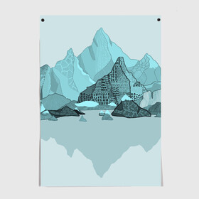Постер с принтом Голубой горный пейзаж с темно-серыми тенями , 100% бумага
 | бумага, плотность 150 мг. Матовая, но за счет высокого коэффициента гладкости имеет небольшой блеск и дает на свету блики, но в отличии от глянцевой бумаги не покрыта лаком | голубые горы | горный | горный массив | горный пейзаж | горы | горы в снегу | для сноуборда | для туристов | заснеженные горы | зимние горы | зимний | лыжный | снежные горы | сноуборд