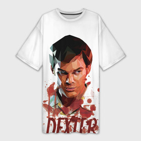 Платье-футболка 3D с принтом Декстер Dexter new ,  |  | Тематика изображения на принте: dexter | декстер | кровь | преступения