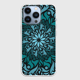 Чехол для iPhone 13 Pro с принтом Зеленая мандала ,  |  | Тематика изображения на принте: зеленый | медитативный | медитация | орнамент | переплетение | растительный | узор | цветочный